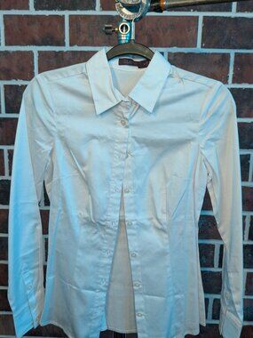 THE LIMITED Essential White Long Sleeve Button Down XS